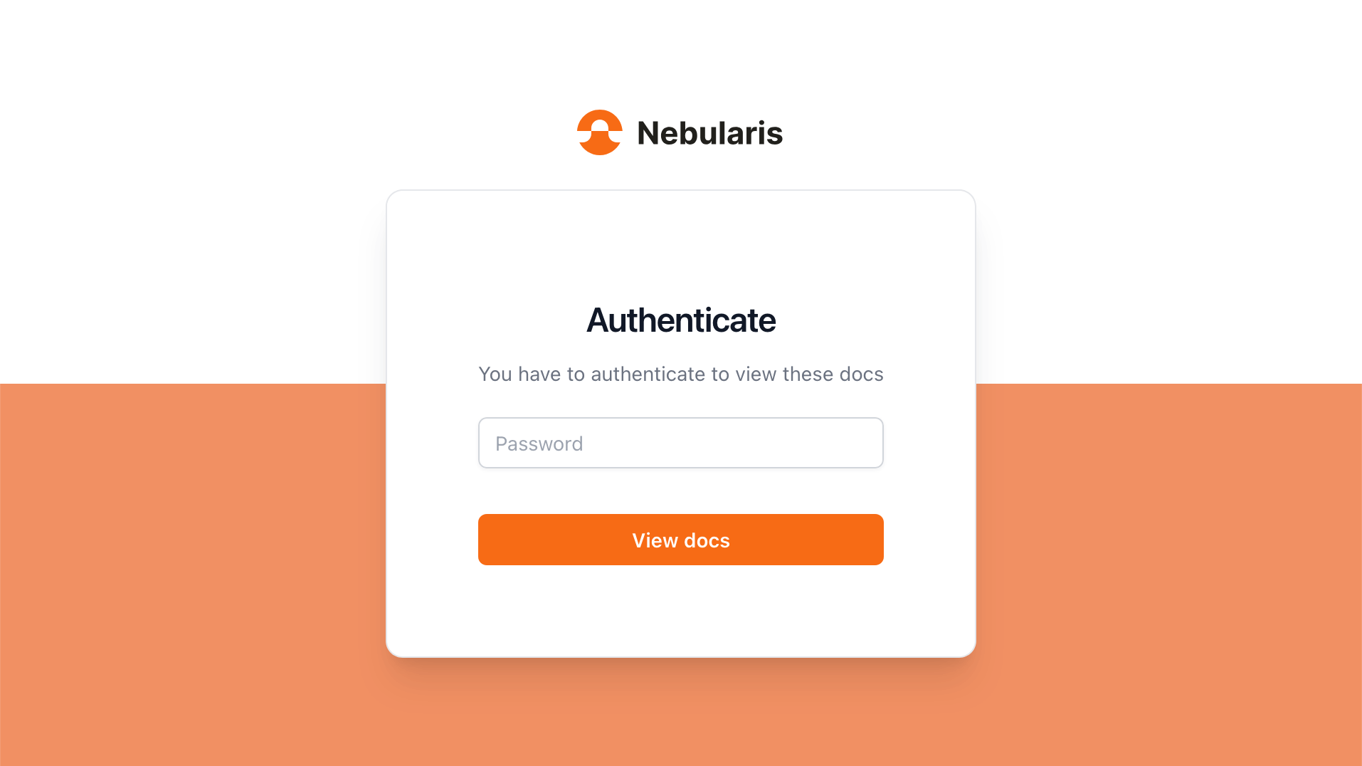 A screenshot of an authentication screen in a Doctave docs site